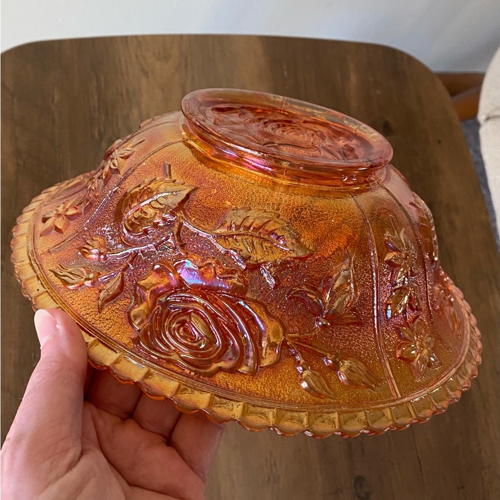 Imperial Carnival Glass Open Rose Bowl - Picture 9 of 12
